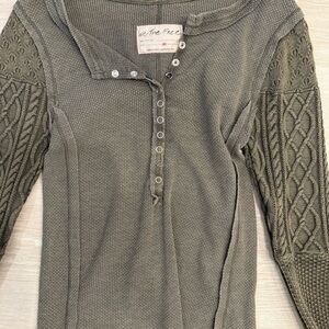 We The Free Ribbed Knit Top - Gray